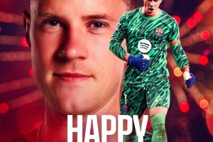 葡京娱乐场-今天是特尔施特根33岁生日，巴萨社媒：我们的队长，生日快乐