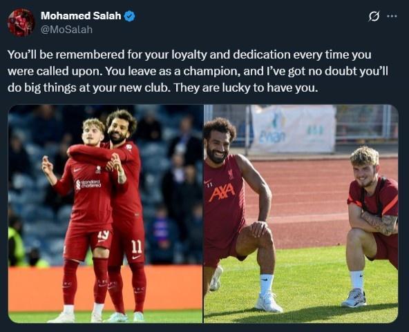 葡京娱乐场-萨拉赫告别埃利奥特：拥有你是维拉的幸运，你肯定能成就伟大事业